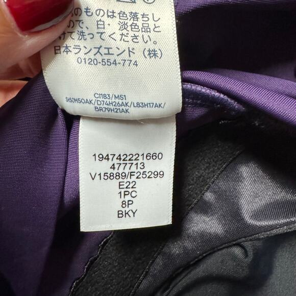 Lands End Womens Dark Purple One Piece Swim Suit Underwire Size 8P Petite NEW - Picture 8 of 8